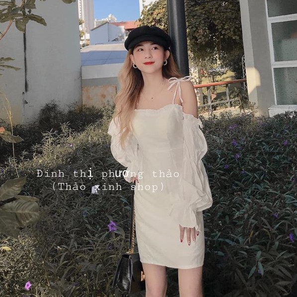 Đầm Nữ Cột Dây Hở Vai Trắng Tinh Khôi Chất Liệu Kate Thoải Mái Thời Trang SOPHIA | BigBuy360 - bigbuy360.vn