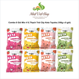 Combo 8 gói mix 4 vị thạch trái cây keta tayoka