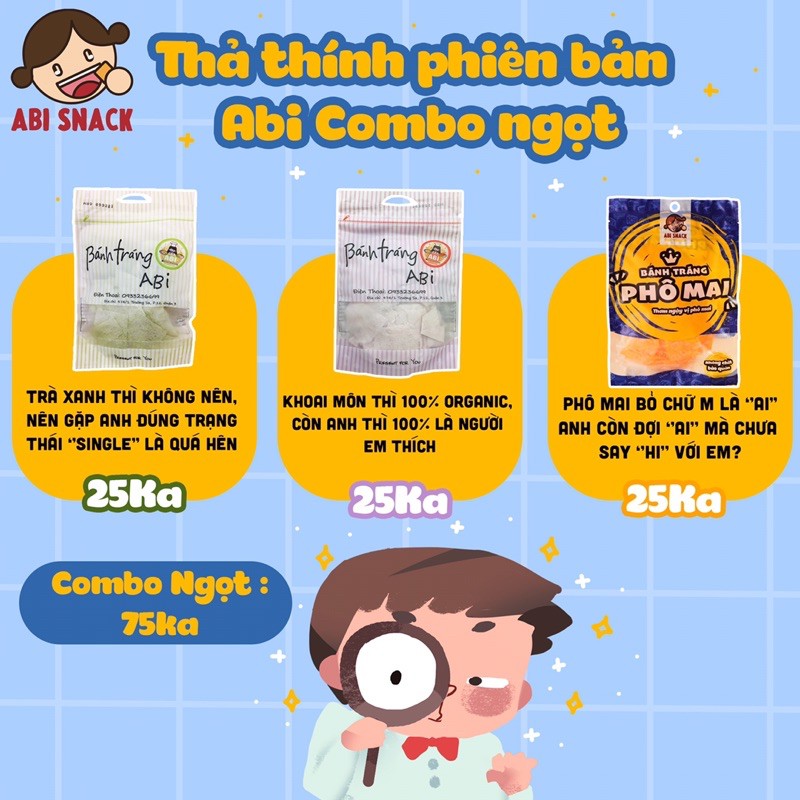 [BÁNH TRÁNG ABI ] COMBO CÁC LOẠI ABI SNACK