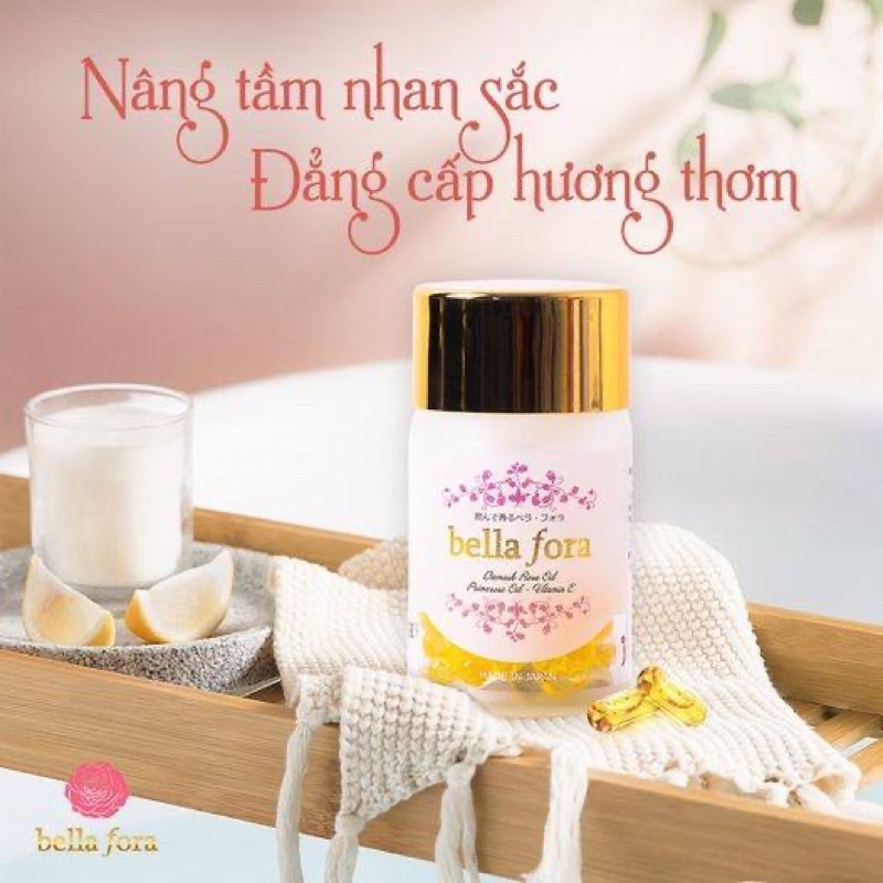 Viên uống tinh chất hoa hồng Damask Bella Fora Nhật Bản 35 viên