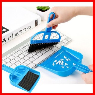 Mua Chổi quét bụi đa năng và đồ hốt rác mini thông minh bằng nhựa vệ sinh nhà cửa gọn gàng màu xanh hồng