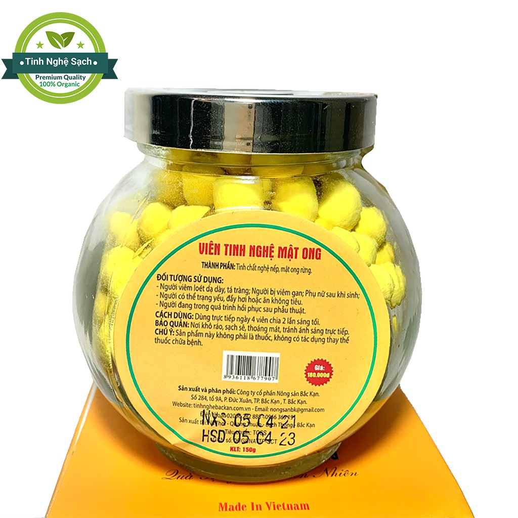 Viên tinh nghệ mật ong cao cấp Bắc Kạn, Viên nghệ mật ong cao cấp Bắc Kạn 150g, có chứng chỉ đạt chuẩn ORGANIC | BigBuy360 - bigbuy360.vn