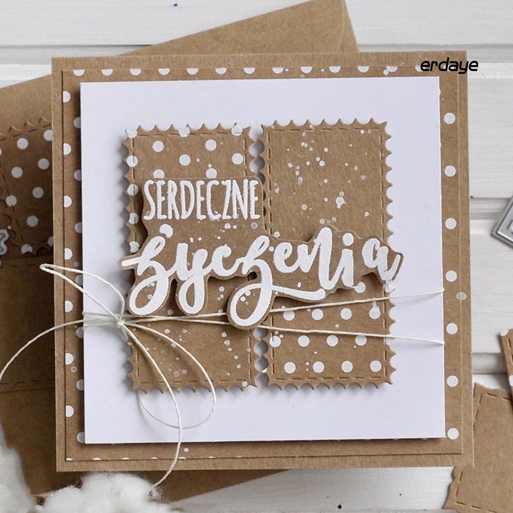 Set 4 khuôn cắt giấy làm từ kim loại tạo khung chữ nhật trang trí Scrapbook