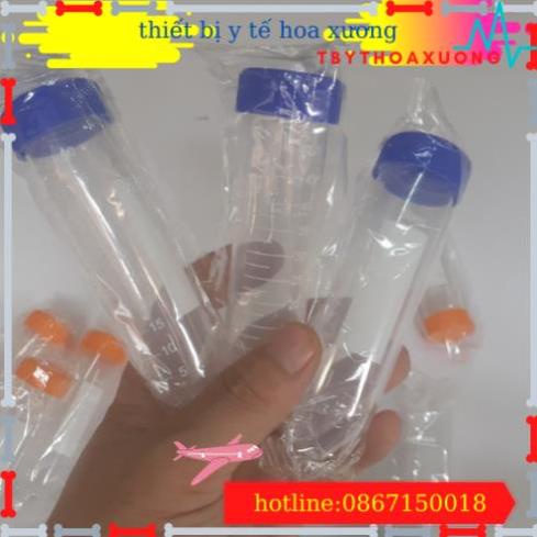 Com Bo 100 Ống Falcon 50ml - Ống Ly Tâm 50ml Nắp Vặn, Đáy Nhọn Tiệt Trùng Từng Cái