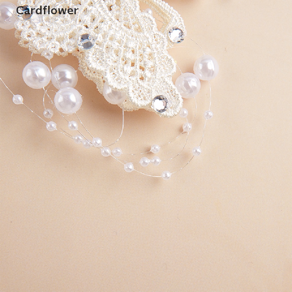 < Cardflower > Kẹp Tóc Hình Bướm Đính Ngọc Trai Pha Lê Cho Cô Dâu Phụ Kiện Ngày Cưới Giảm Giá