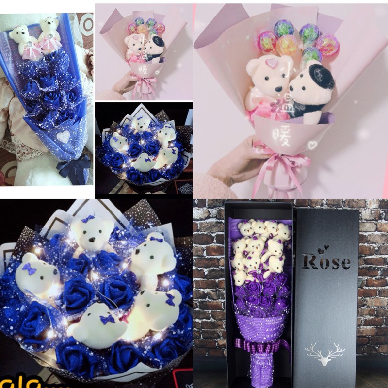 Bộ 10 Gấu Bông Nhỏ Dùng Làm Quà Tặng Sinh Nhật / Lễ Tình Nhân