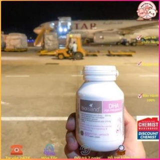 DHA Bầu Vitamin DHA Bio Island có tem Chemist 60 viên Chuẩn úc cho mẹ Bầu Chính hãng Chuẩn Air