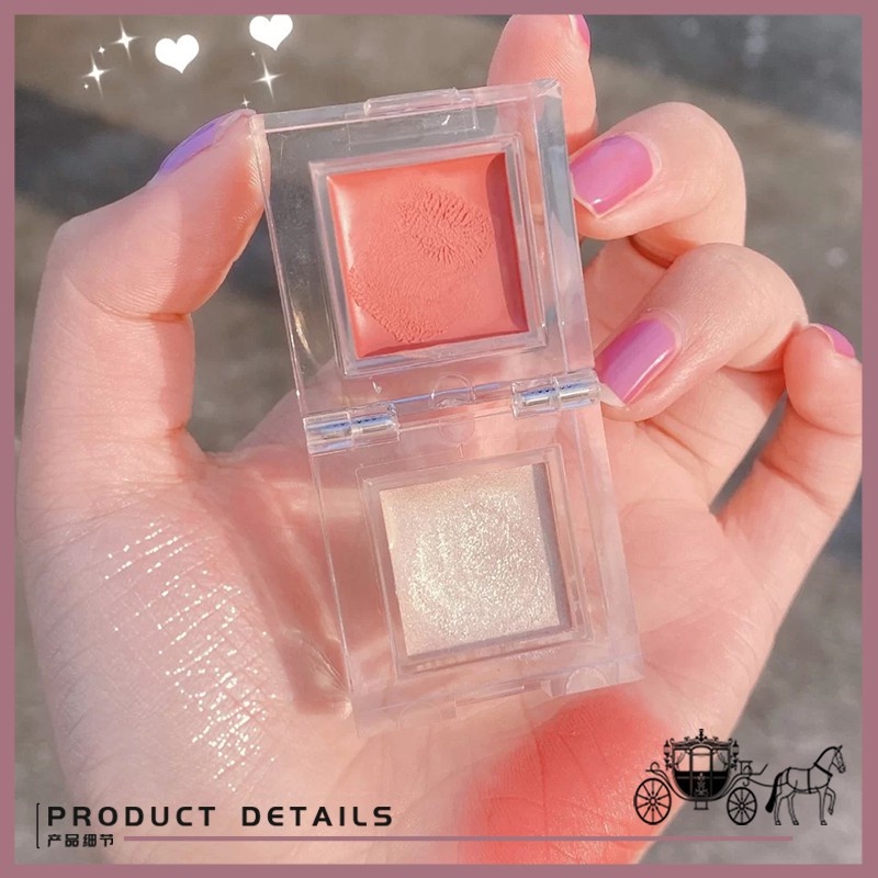 [Hàng mới về] Phấn má hồng dạng khối hai màu sắc tự nhiên lâu trôi độ bóng cao xinh xắn | BigBuy360 - bigbuy360.vn