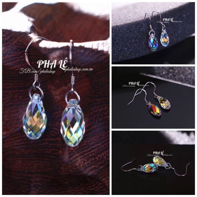 Bông Tai Pha Lê Giọt Nước Được Thiết Kế Từ Pha Lê Swarovski