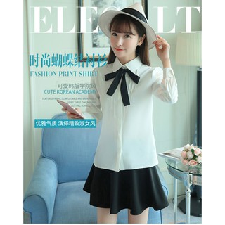 Áo sơ mi nữ trắng thắt nơ
