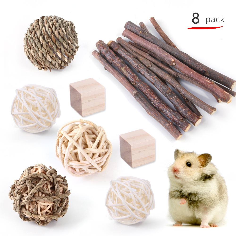 Bộ Đồ Chơi Mài Răng Bằng Gỗ Cho Chuột Hamster / Thỏ