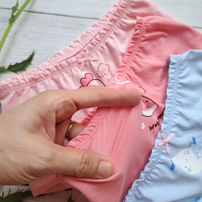 Set 3 chip đùi, quần lót bé gái Dokma- chất cotton hữu cơ co giãn, siêu mềm mát