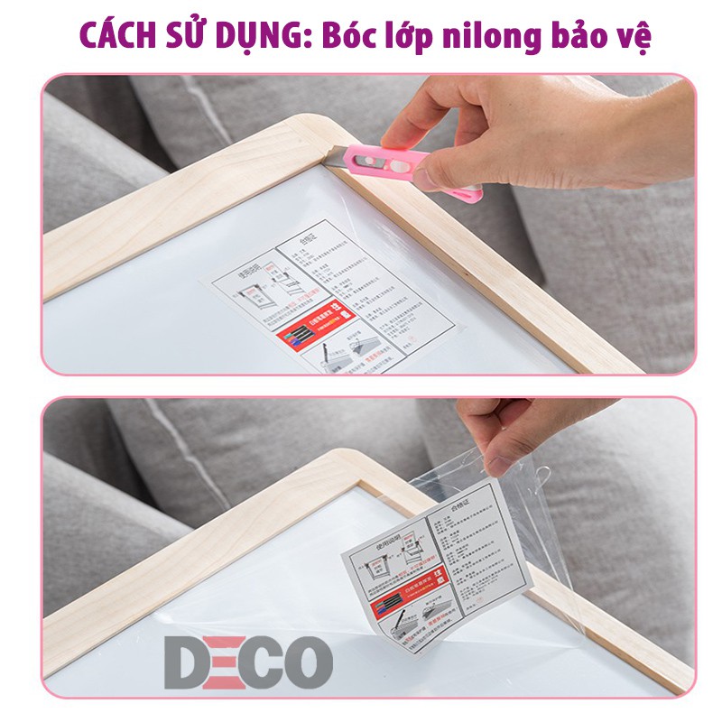 Bảng flipchart 2 mặt cho bé tập vẽ, đồ chơi giáo dục cơ bản, khung gỗ sồi nhập khẩu từ New Zealand sang trọng