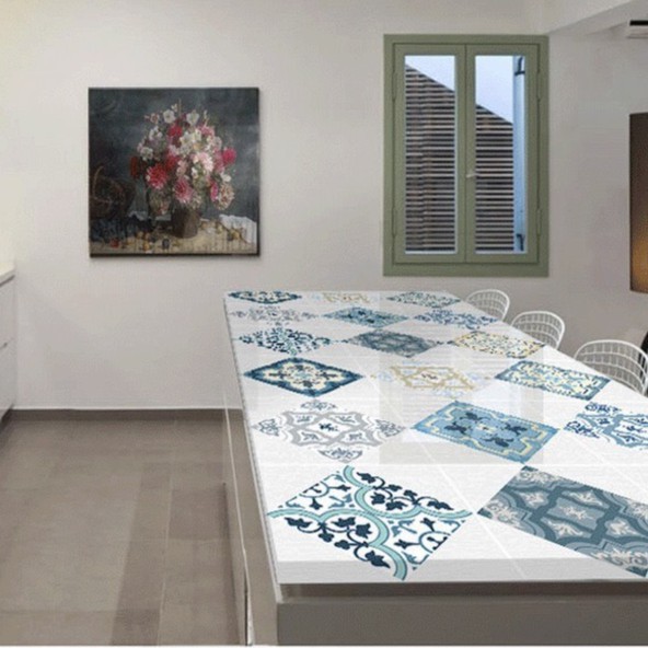 Decal Hoa Văn dán bếp tráng nhôm, giấy dán tường bếp chống dầu mỡ chịu nhiệt
