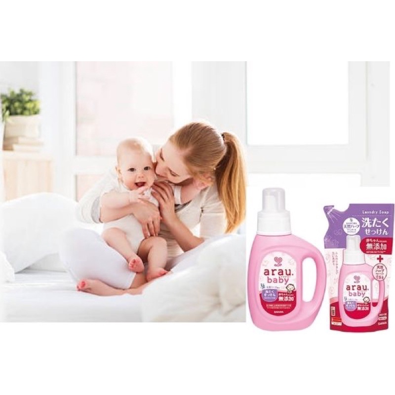 COMBO NƯỚC GIẶT ĐỒ TRẺ EM ARAU BABY BÌNH 800ML + TÚI 720ML