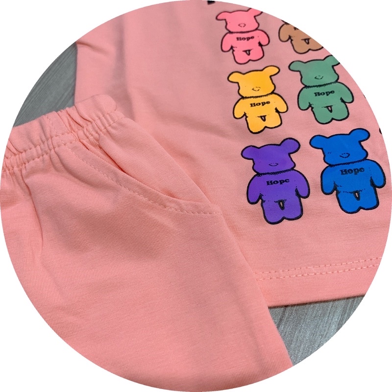 Bộ bé gái lửng ngố thun cotton SG 4 chiều loại 1 cho bé 09-25kg