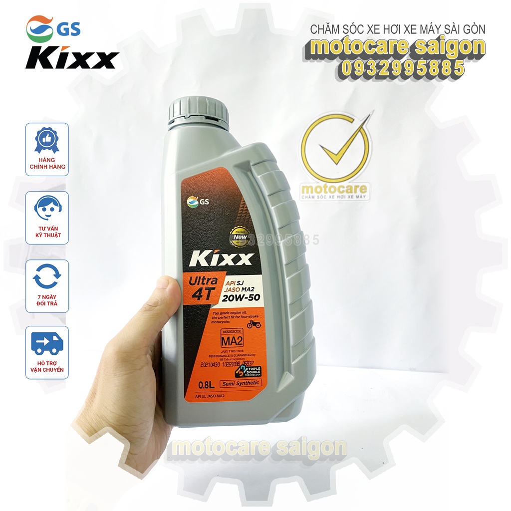 Nhớt xe số tay côn Kixx Ultra 4T 20W50 800ml