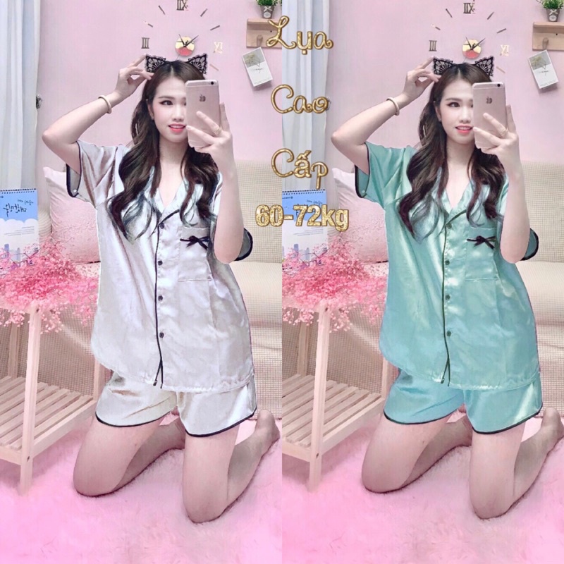 (SIÊU RẺ) Bộ pijama lụa nơ BIGSiZE 60-75kg