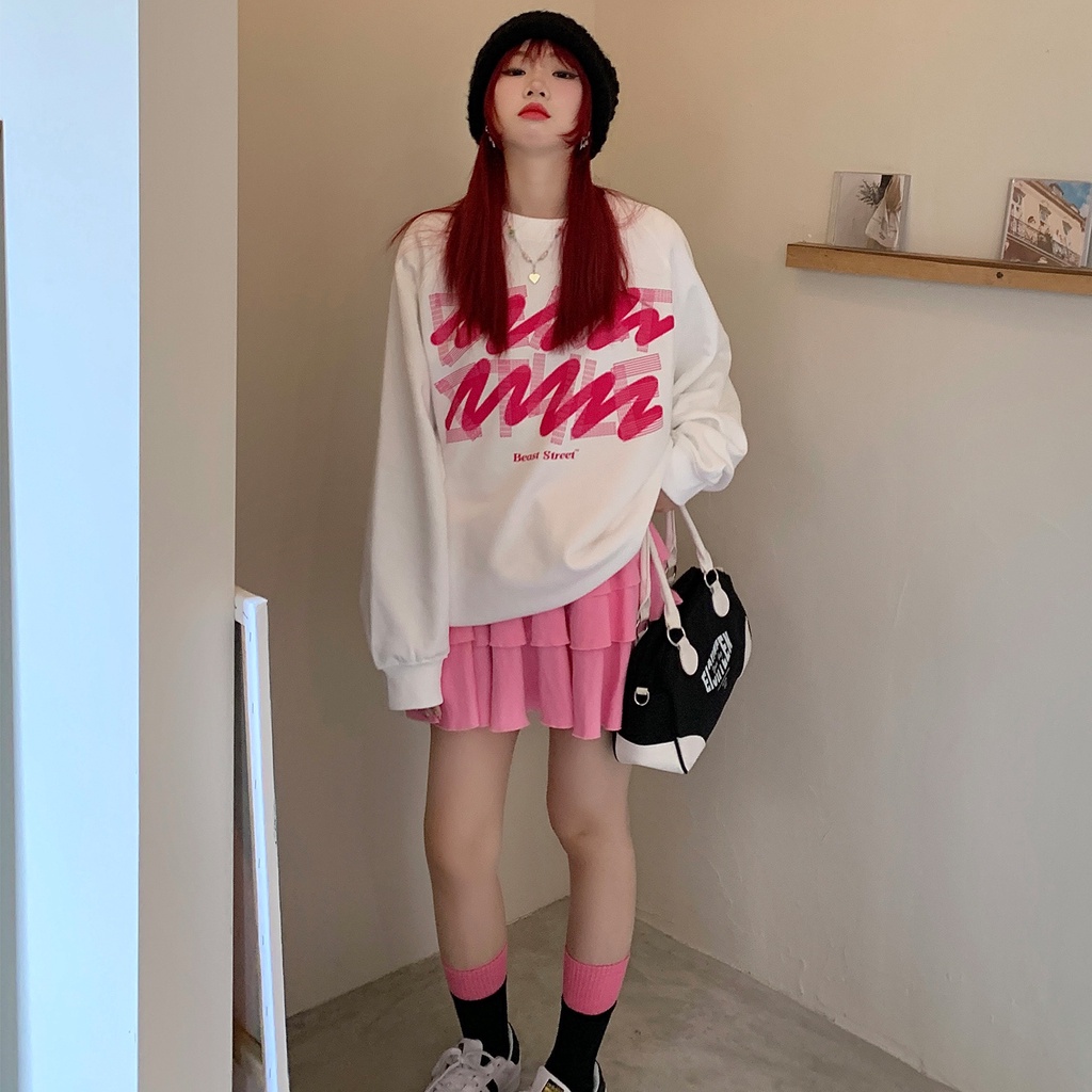 Áo Thun Sweater Mỏng Dáng Rộng Kiểu Hàn Quốc Thời Trang Mùa Thu Cho Nữ