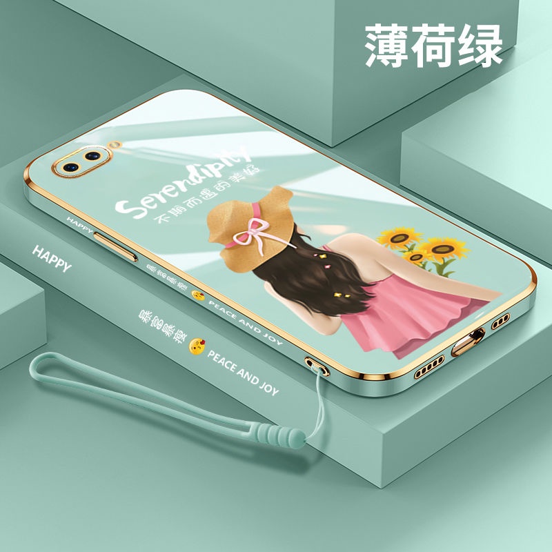 Ốp điện thoại QIANZI kiểu cô gái thích hợp cho iPhone 7plus 8plus se2020 ix xs max xr 6 6s plus 7 8