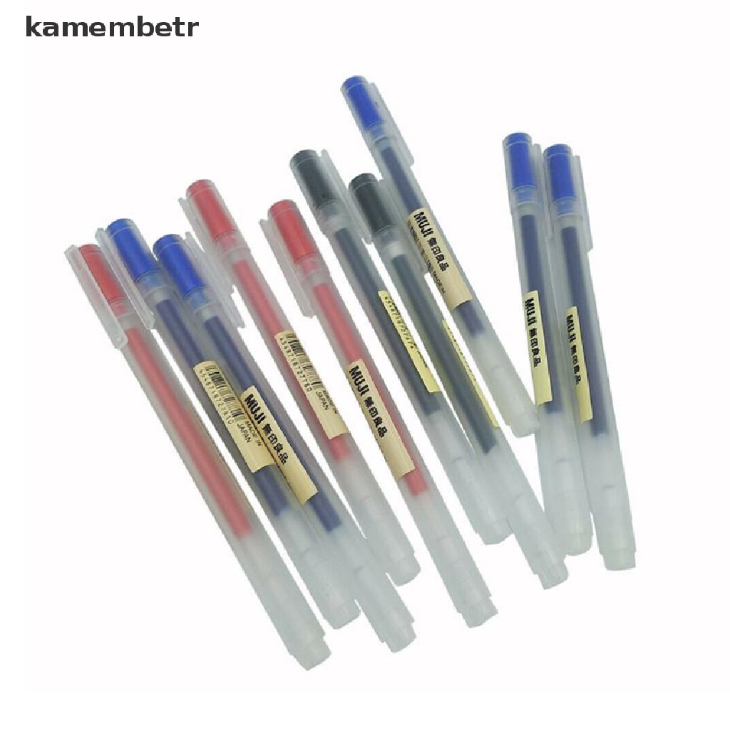 5 Bút mực gel muji moma Nhật Bản 0.38mm/ 0.5mm không độc hại màu xanh dương/ đen