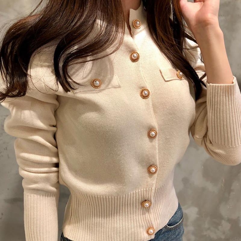 Áo Cardigan Dệt Kim Tay Dài Phối Nút Phong Cách Hàn Quốc Cho Nữ | BigBuy360 - bigbuy360.vn