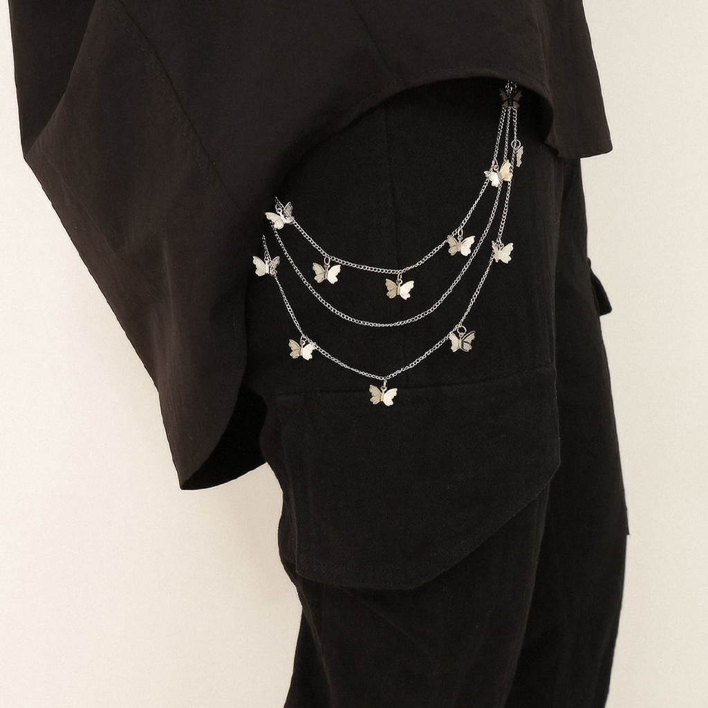 Dây Xích Đeo Thắt Lưng Hình Bướm Phong Cách Hip Hop Thời Trang Cá Tính 22394