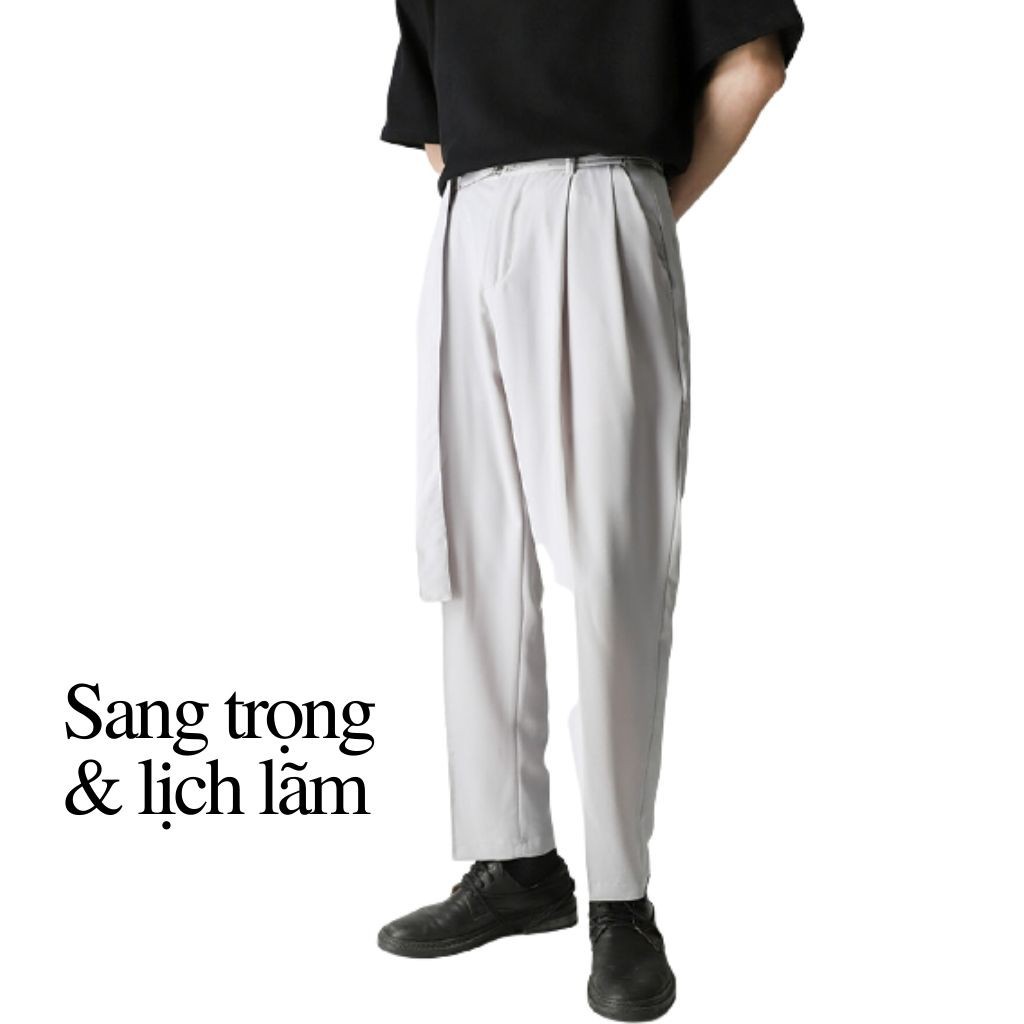 quần baggy nam TILAA FASHION- quần tây ống rộng nam kèm đai- quần ống suông nam giá rẻ kiểu dáng unisex QB04 | BigBuy360 - bigbuy360.vn