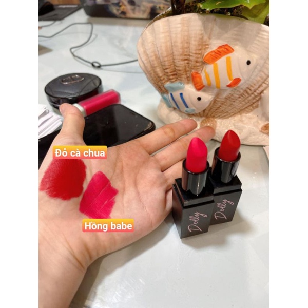 Son Sáp Phủ Phấn Dolly Không Chì Màu Đỏ Cà Chua