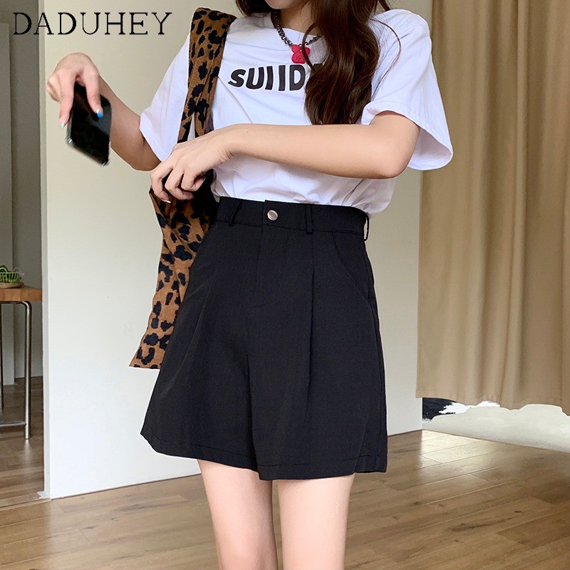 Quần Short Chữ A Lưng Cao Ống Rộng Phong Cách Cơ Bản Thời Trang Mùa Hè