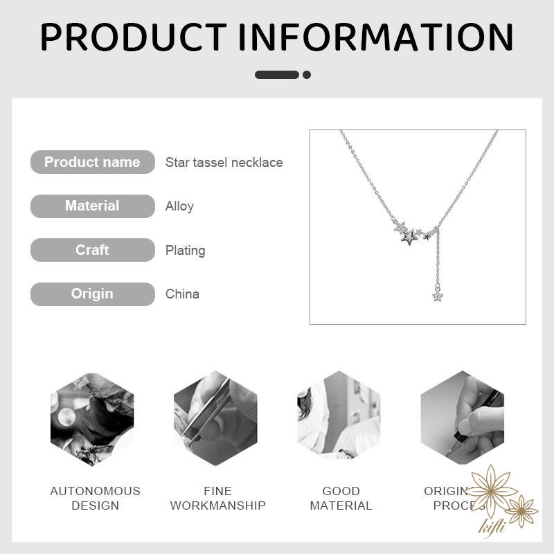 【kifli】Vòng cổ Mặt Ngôi Sao Đính Đá Zircon Sang Trọng Phong Cách Hàn Quốc Dành Cho Nữ