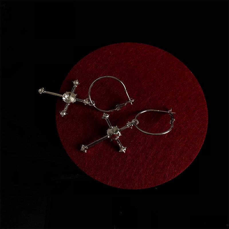Cross Earring Korea Personality Temperament