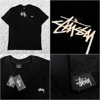 Áo thun thêu LOGO Stussy màu đen