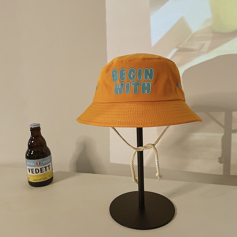 Mũ Tai Bèo Vành Rộng Chống Gió In Chữ Phong Cách Hàn Quốc Cho Bé