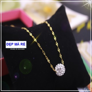 ( Đảm bảo hạt đá khít đều đẹp ) Dây chuyền cho nữ đẹp có mặt trái châu kiểu dây lá me - Cam kết 1 đổi 1 nếu đen và gỉ