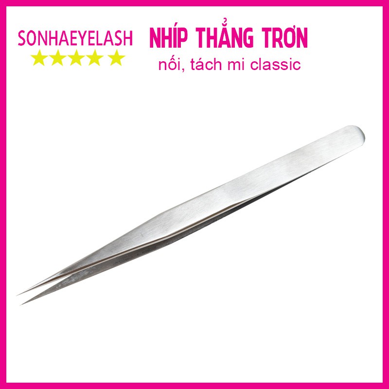 Nhíp nối mi classic thẳng trơn, dùng để tách và nối mi, làm từ thép không gỉ, gắp êm, nhẹ tay