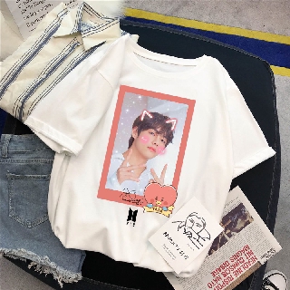 [FREESHIP] Áo thun BTS V Taehyung dễ thương với BT21 Tata- áo thun form rộng ngắn tay