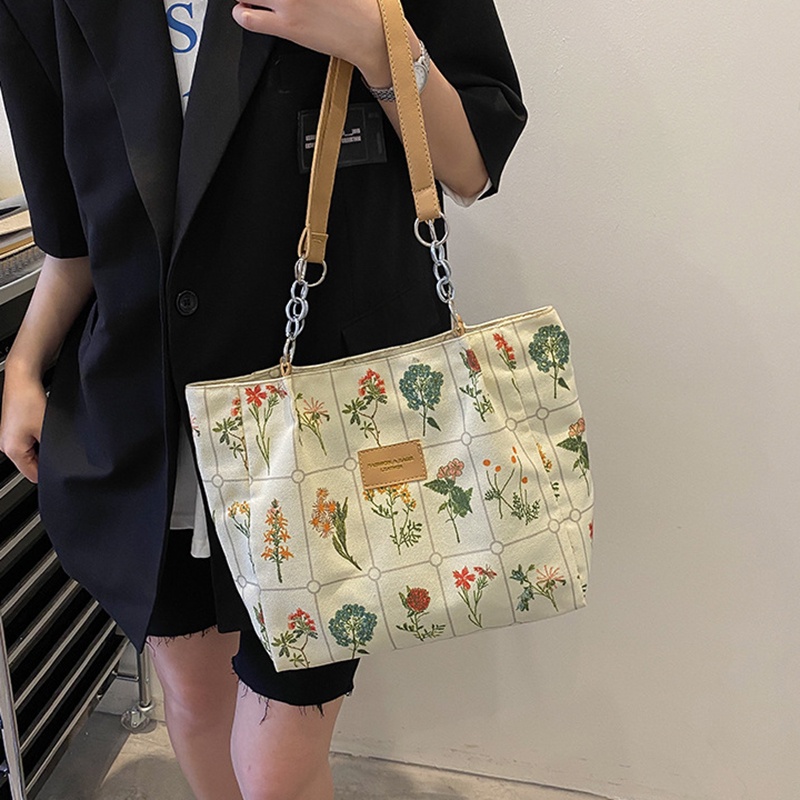 Túi đeo IELGY vai vải canvas cỡ lớn thời trang cho nữ