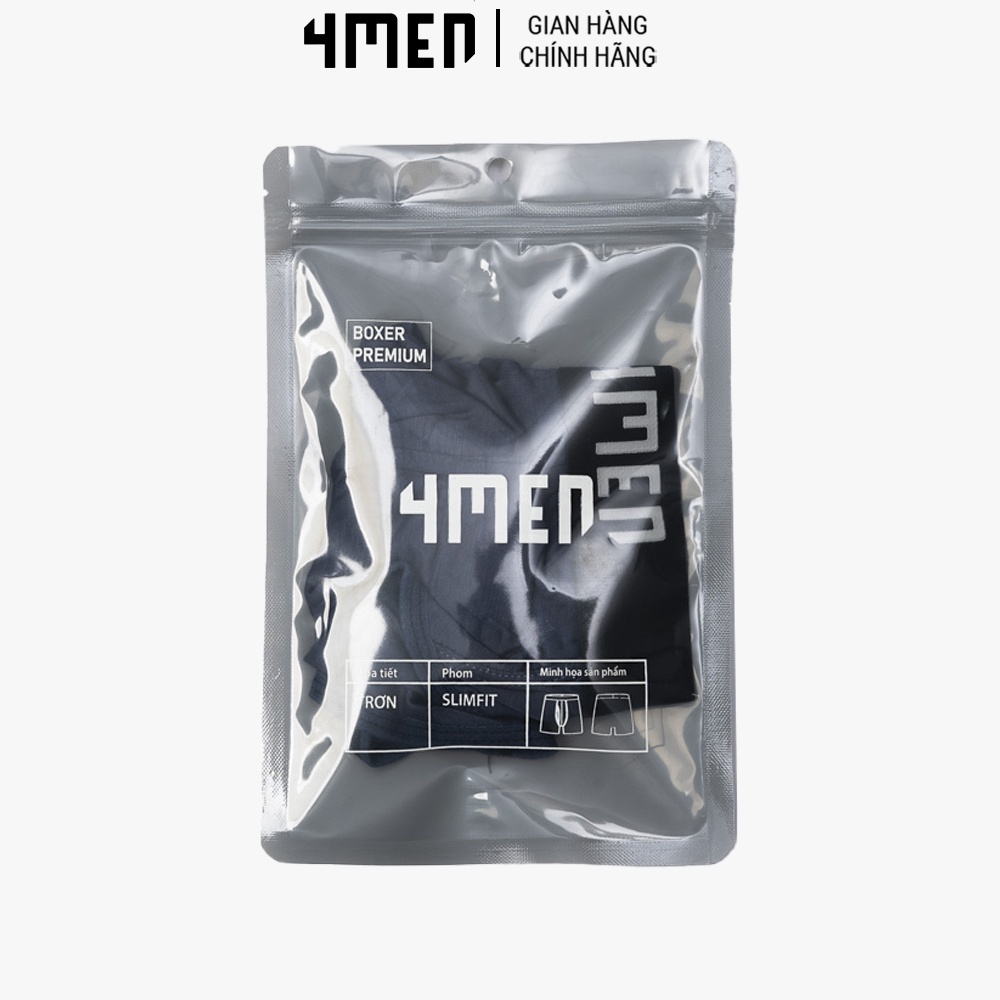 Quần Lót Boxer Nam 4MEN QL058 đẹp, sịp đùi cotton thoáng mát, mềm mại, co giãn thoải mái, kháng khuẩn