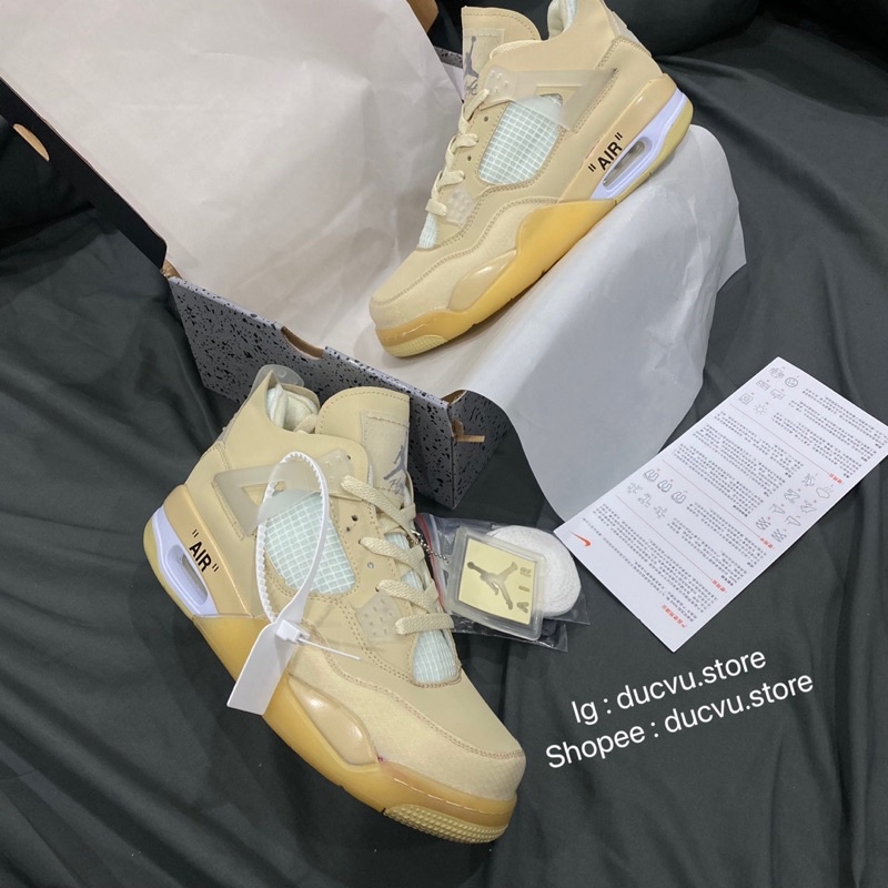 GIÀY JD4 OFF WHITE CREAM 1:1 SC [ FULL BOX + FREE SHIP ]