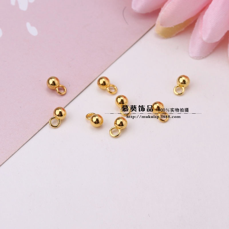 (10 hạt)Hạt treo bi tròn 4mm, Nguyên liệu làm trang sức cổ trang, Nguyên liệu DIY