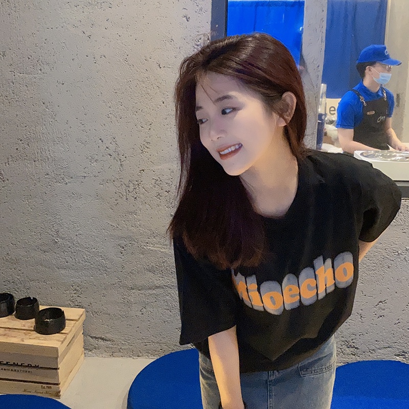 NRVP Áo Thun Nữ Oversize Cổ Tròn Thời Trang Hàn Quốc