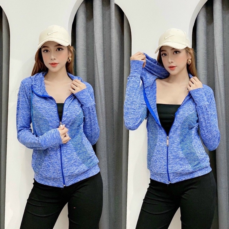 ÁO KHOÁC ĐỐM ÉP VIỀN KIỂU CỔ CAO DÂY KÉO  NÓN