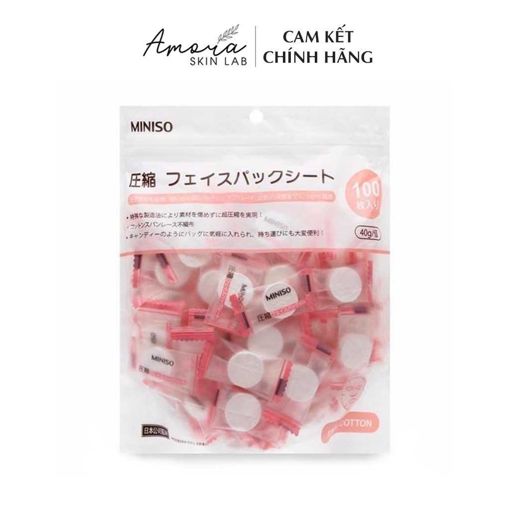 Mặt Nạ Giấy Nén Dưỡng Da Miniso Nhật Bản 1 mask - Amora Skinlab | Thế Giới Skin Care