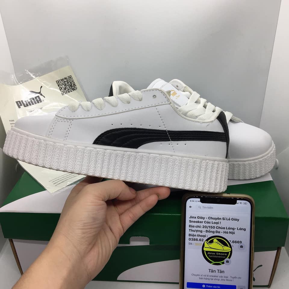 [Hot trend-Freeship] Giày thể thao Puma trắng kẻ đen cao cấp Jinx Store | BigBuy360 - bigbuy360.vn