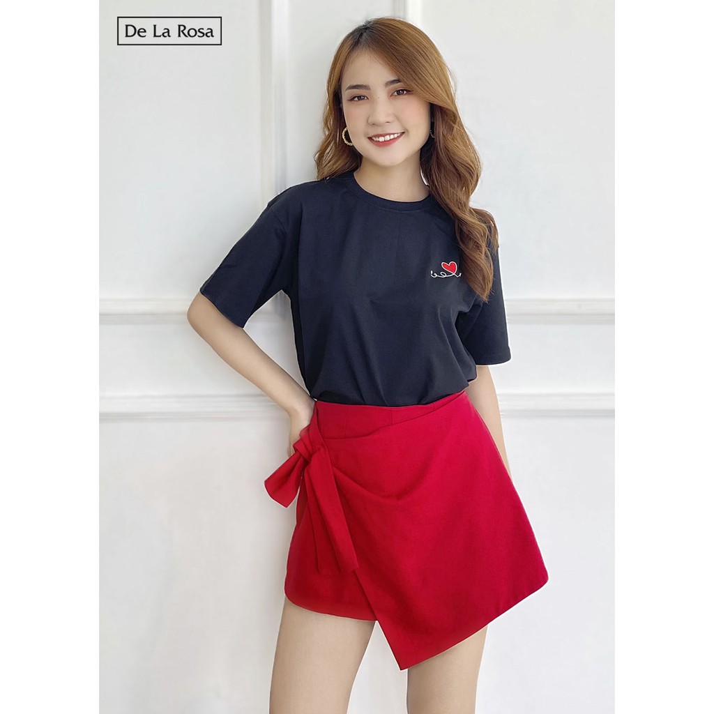 Áo thun croptop tay ngắn trái tim dễ thương nữ tính - De La Rosa