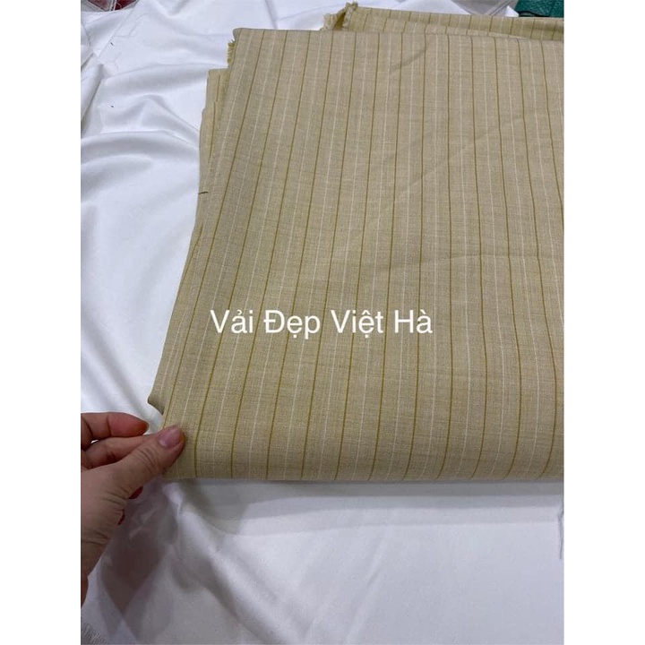Vải tếch kẻ đôi sịn sò