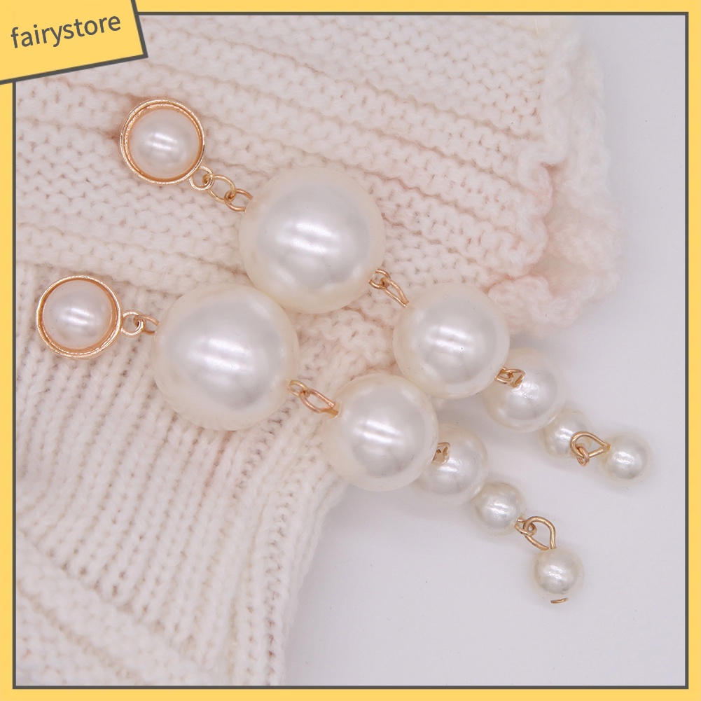 Hoa Tai Dáng Dài Đính Ngọc Trai Giả Xinh Xắn