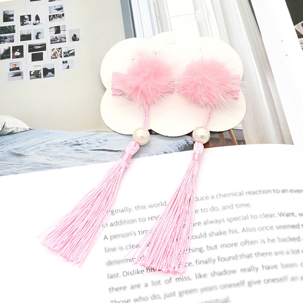 Cặp kẹp tóc tua rua phong cách Trung Hoa cho bé gái