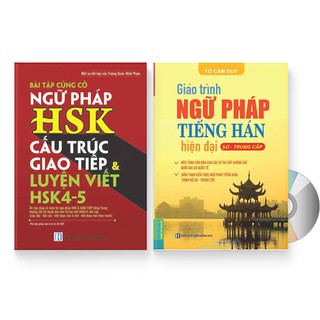 Sách - Combo 2 sách: Bài Tập Củng Cố Ngữ Pháp HSK + Giáo trình ngữ pháp tiếng Hán hiện